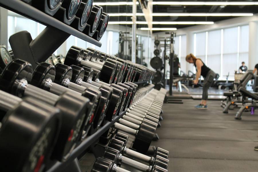 Free weights in the gym